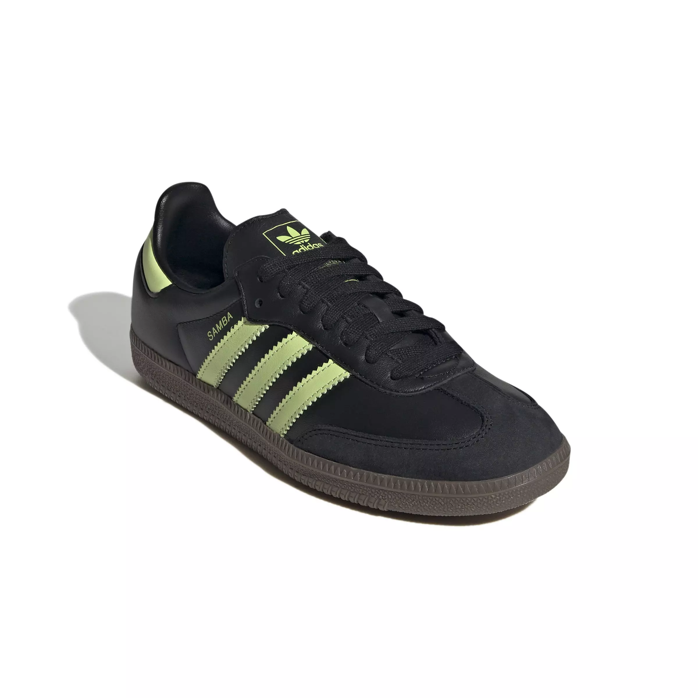adidas Originals Samba OG "Core Black/Pulse Lime/Gum 5" Women's Shoe - BLACK/LIME/GUM