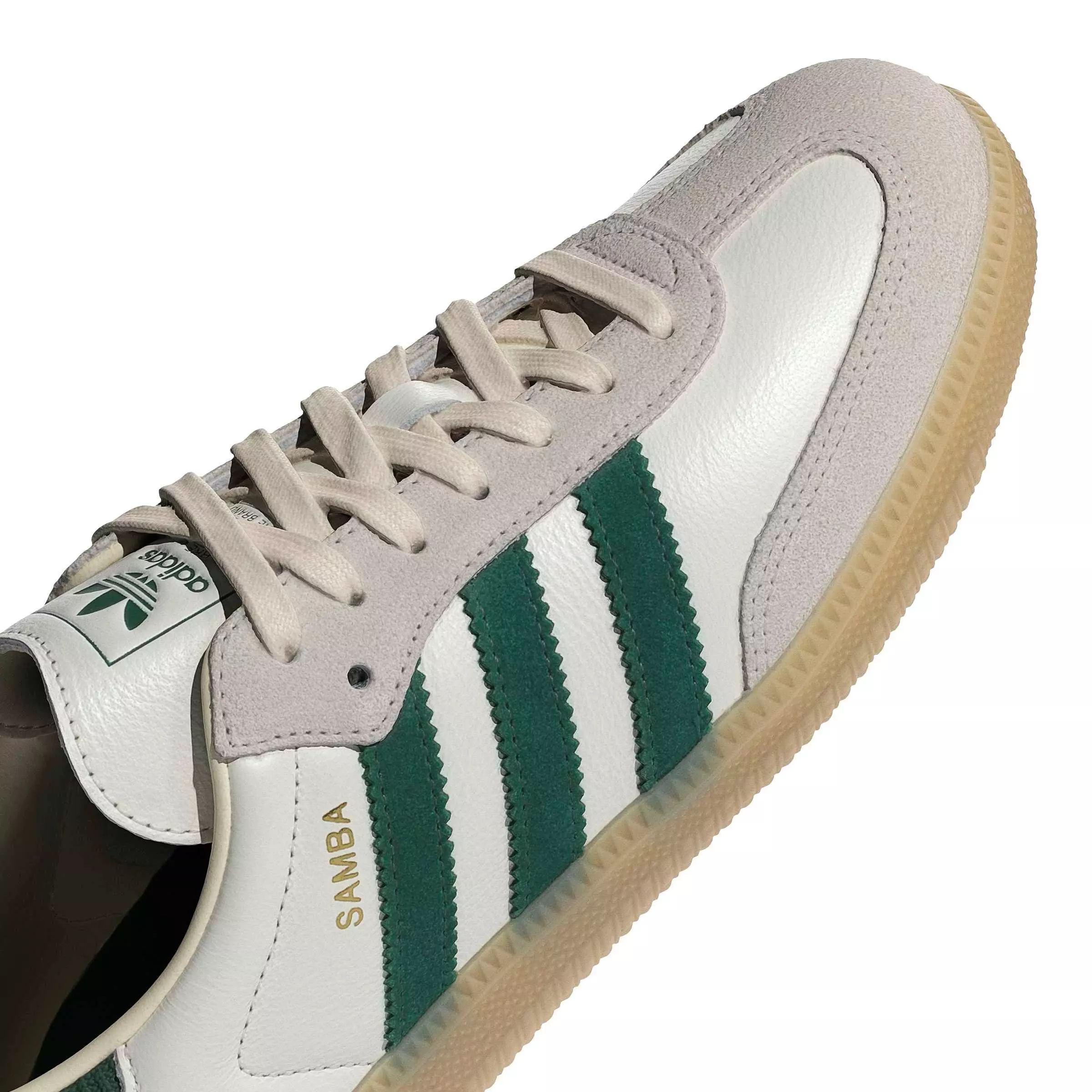 adidas Originals Samba OG "Cloud White/Collegiate Green/Gum 3" Men's Shoe - WHITE/GREEN/GUM