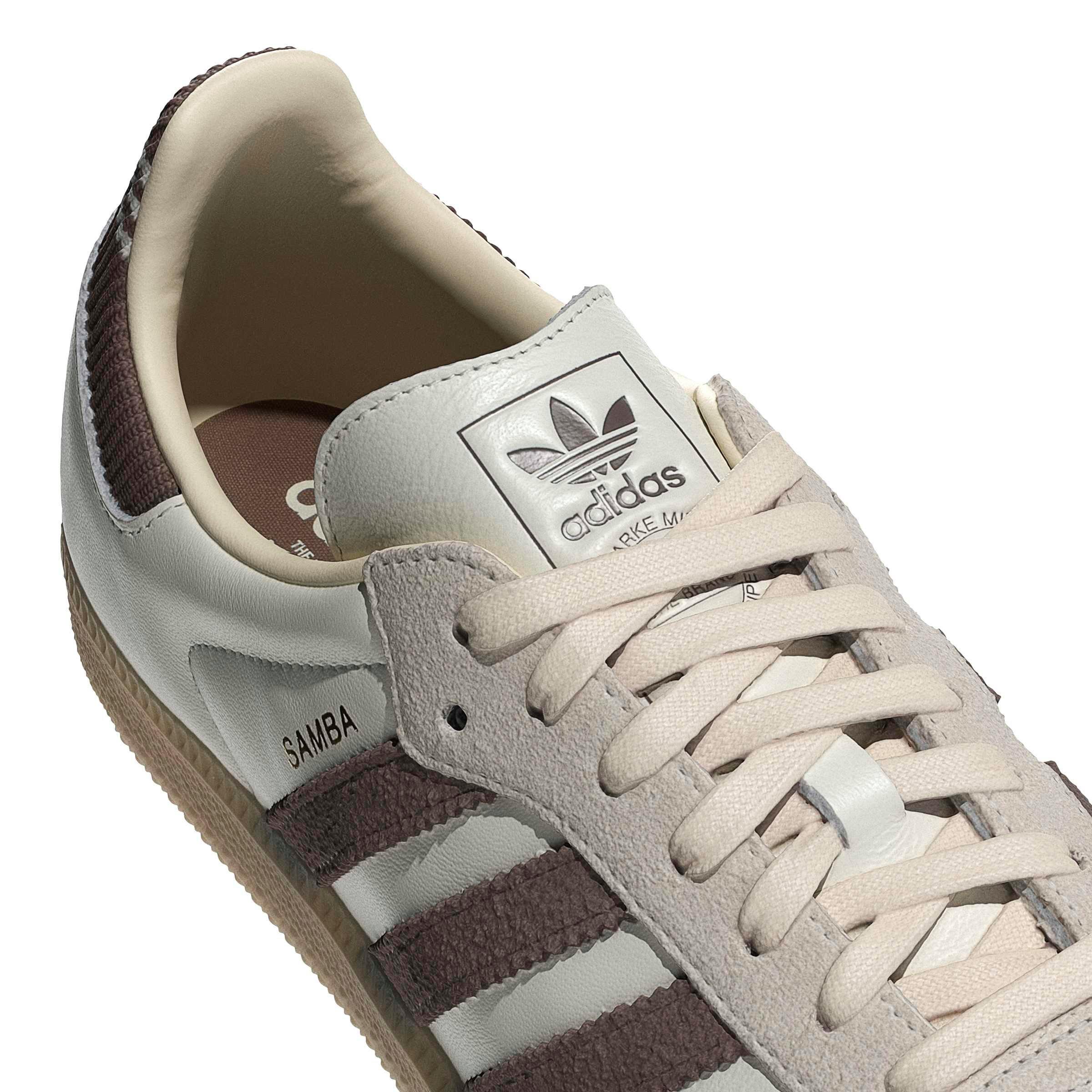 adidas Originals Samba OG "Cloud White/Earth Strata/Gum 3" Men's Shoe - WHITE/EARTH/GUM Thumbnail View 7