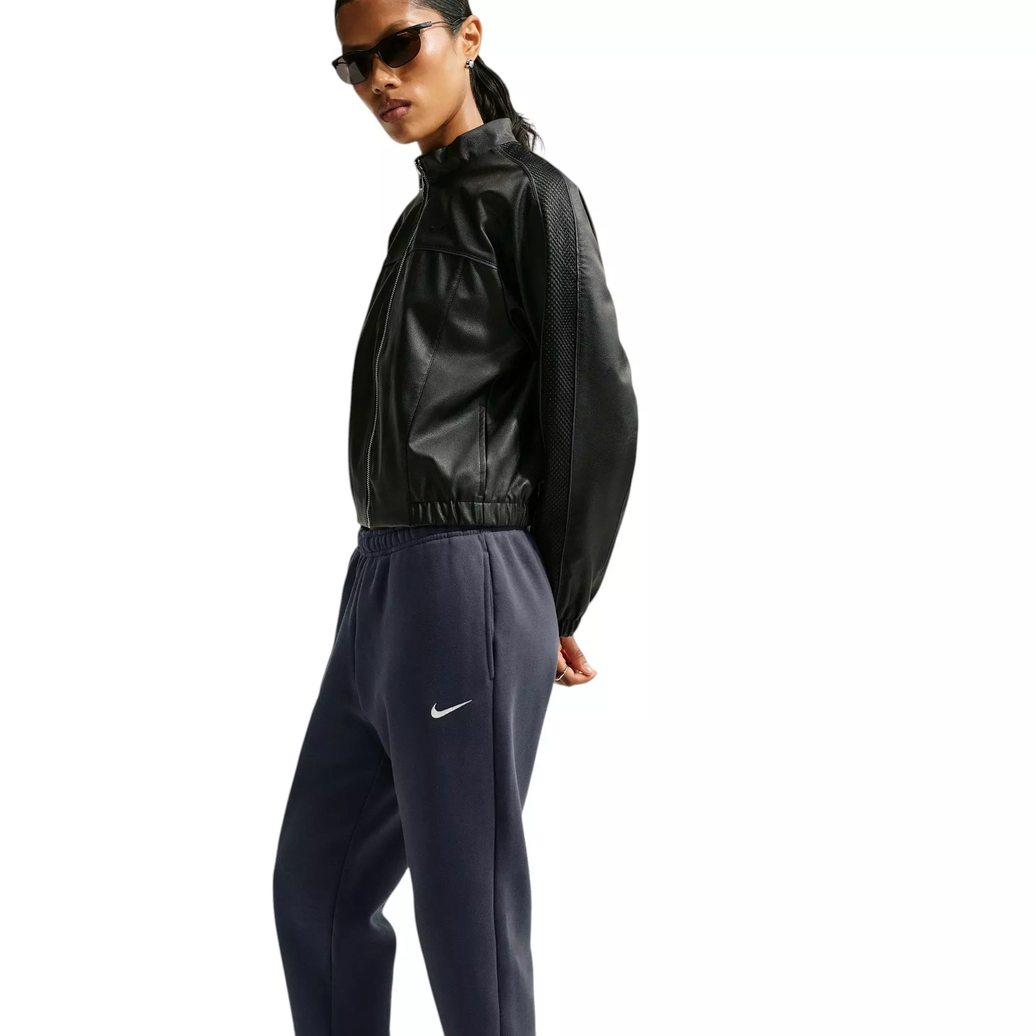 Nike Women's Studio Fleece Medium Weight Mid-Rise Joggers - Grey - GREY