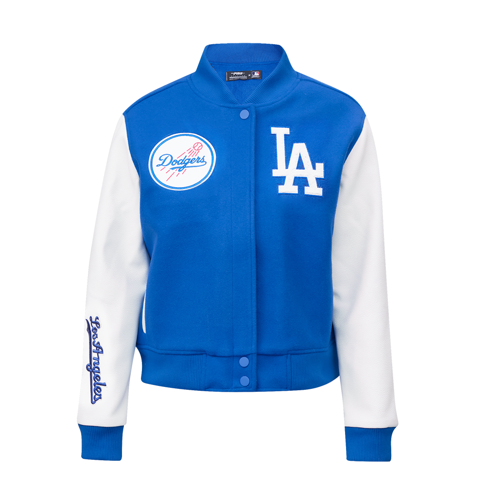 Pro Standard Women's Los Angeles Dodgers Classic Wool Varsity Jacket - Blue/White - BLUE/WHITE Thumbnail View 1