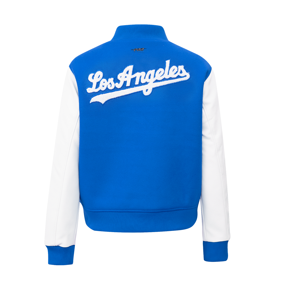 Pro Standard Women's Los Angeles Dodgers Classic Wool Varsity Jacket -Blue/White - BLUE/WHITE Thumbnail View 2