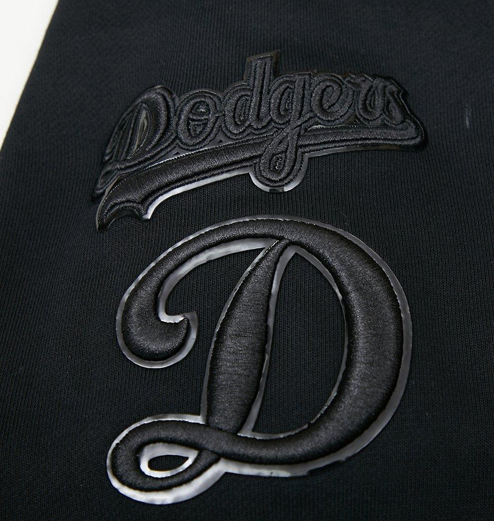 Pro Standard Women's Los Angeles Dodgers Triple Black Fleece Cropped PO Hoodie - BLACK Thumbnail View 6