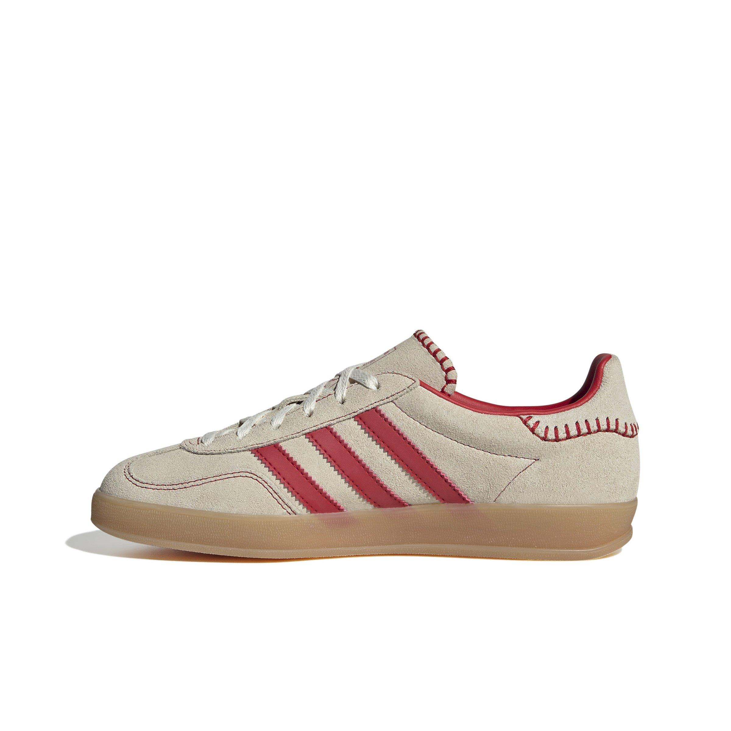 adidas gazelle silver green womens Gazelle Indoor Shoes Better Scarlet/Cream White/Gold Metallic  Karen Walker