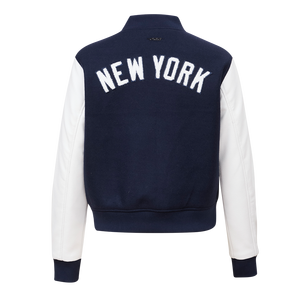 Pro Standard Women's New York Yankees Classic Wool Varsity Jacket -Navy/White