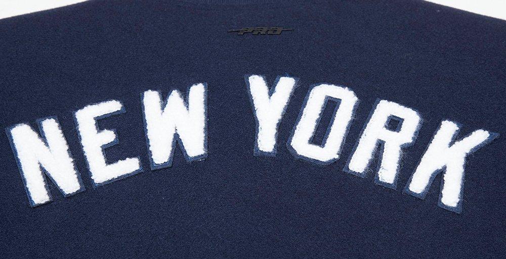 Pro Standard Women's New York Yankees Classic Wool Varsity Jacket - Navy/White - NAVY/WHITE Thumbnail View 7