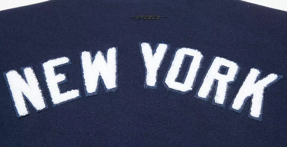 Pro Standard Women's New York Yankees Classic Wool Varsity Jacket -Navy/White - NAVY/WHITE
