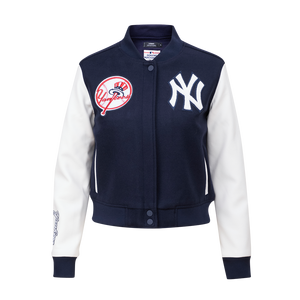 Pro Standard Women's New York Yankees Classic Wool Varsity Jacket -Navy/White