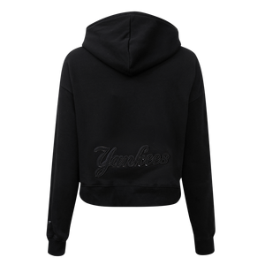 Pro Standard Women's New York Yankees Triple Black Fleece Cropped PO Hoodie