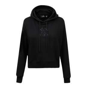Pro Standard Women's New York Yankees Triple Black Fleece Cropped PO Hoodie