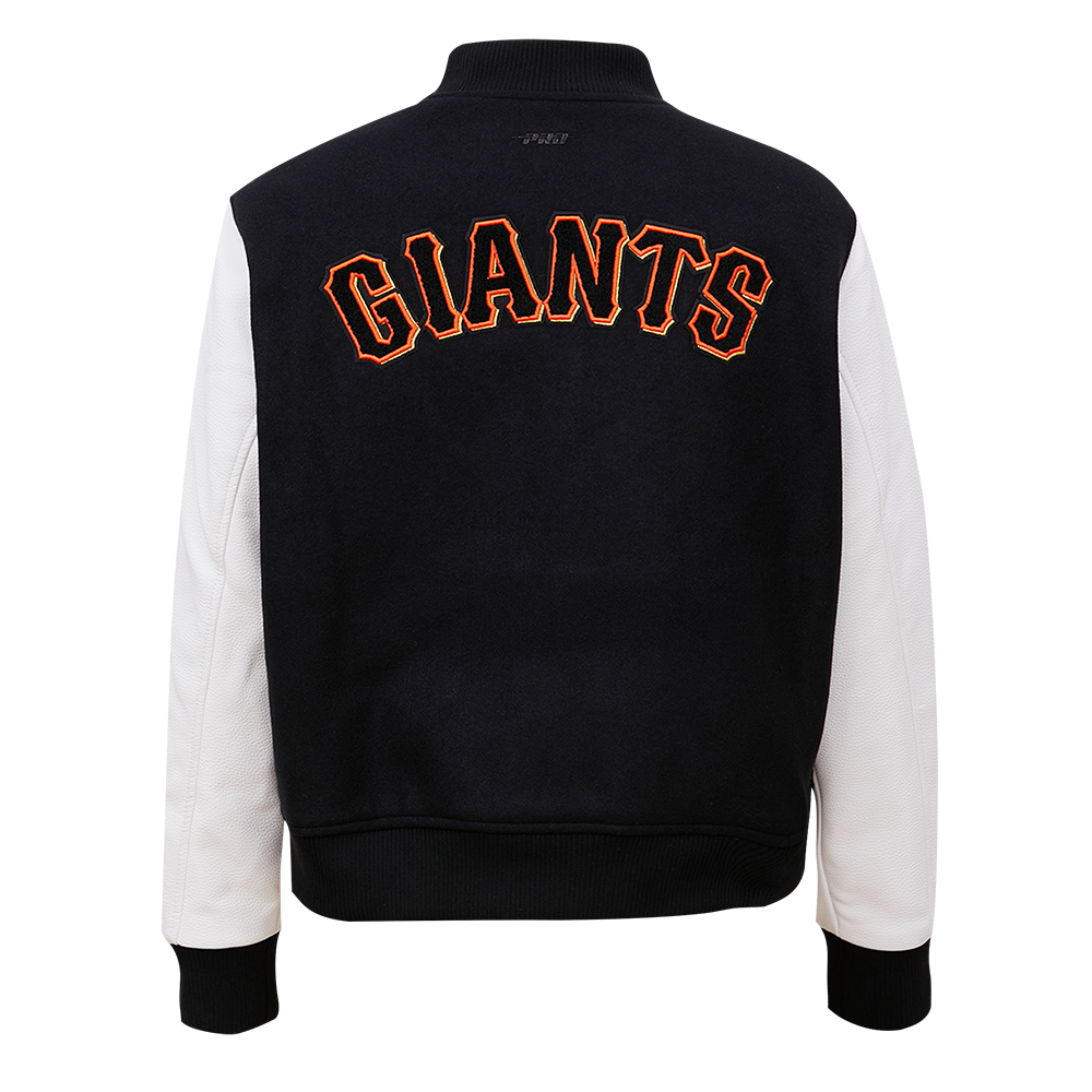Pro Standard Women's San Francisco Giants Classic Wool Varsity Jacket - Black/White - BLACK/WHITE Thumbnail View 2