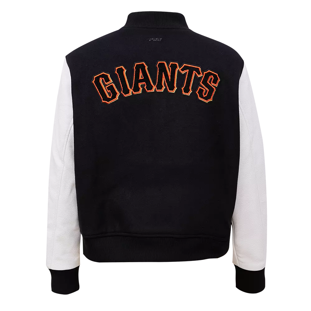 Pro Standard Women's San Francisco Giants Classic Wool Varsity Jacket -Black/White - BLACK/WHITE