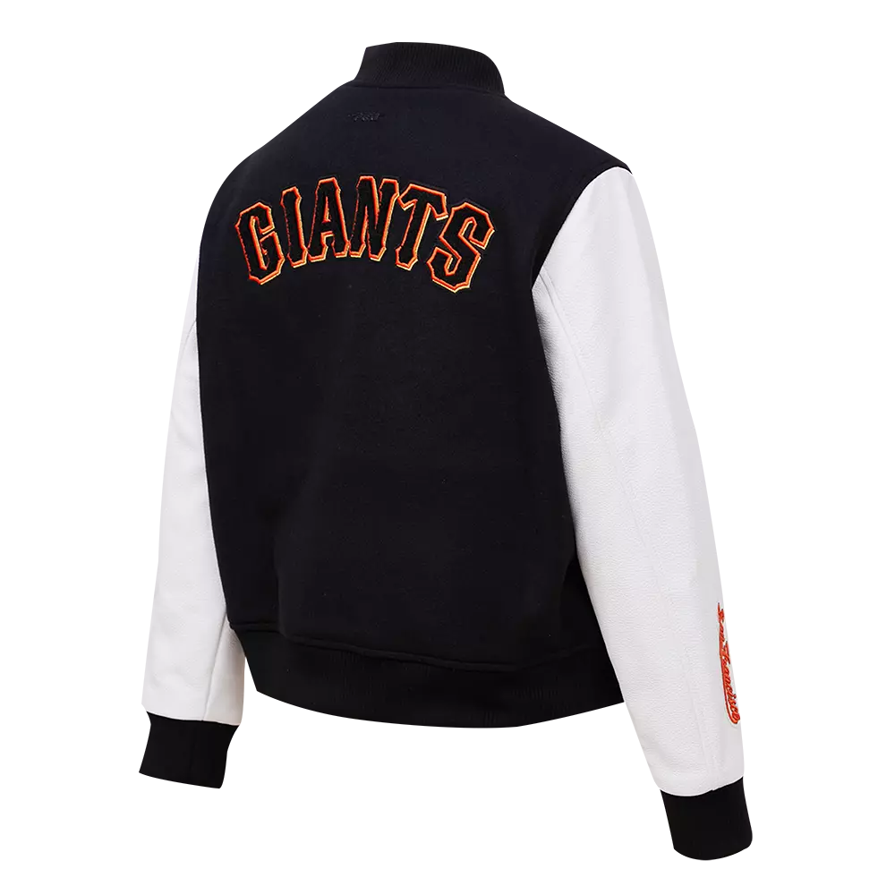 Pro Standard Women's San Francisco Giants Classic Wool Varsity Jacket -Black/White - BLACK/WHITE