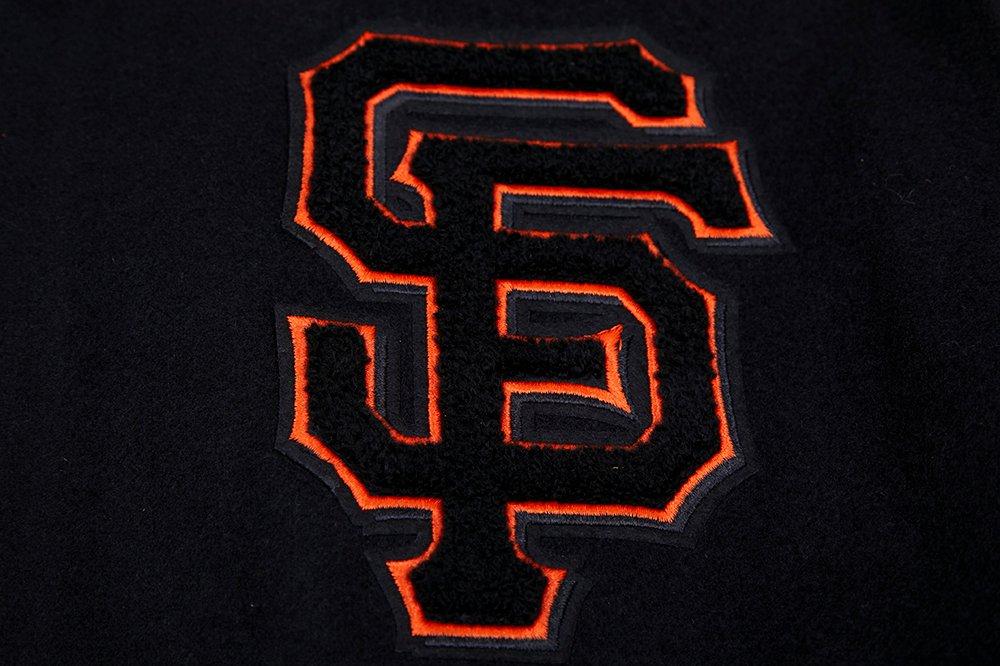 Pro Standard Women's San Francisco Giants Classic Wool Varsity Jacket -Black/White - BLACK/WHITE Thumbnail View 6