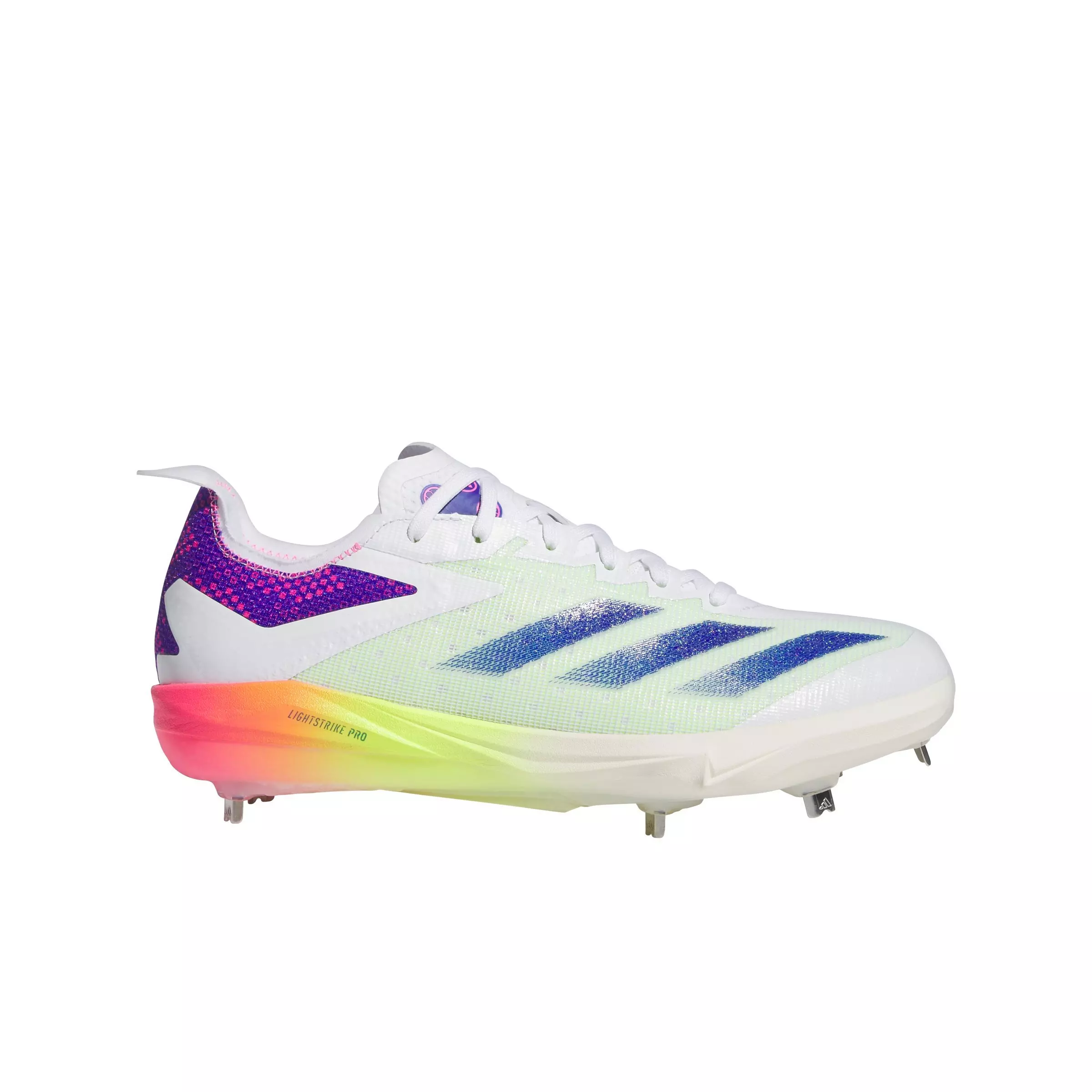 adidas Adizero Electric+ Warp Speed "Ftwr White/Lucid Blue/Lucid Pink" Men's Baseball Cleat - WHITE/BLUE/PINK