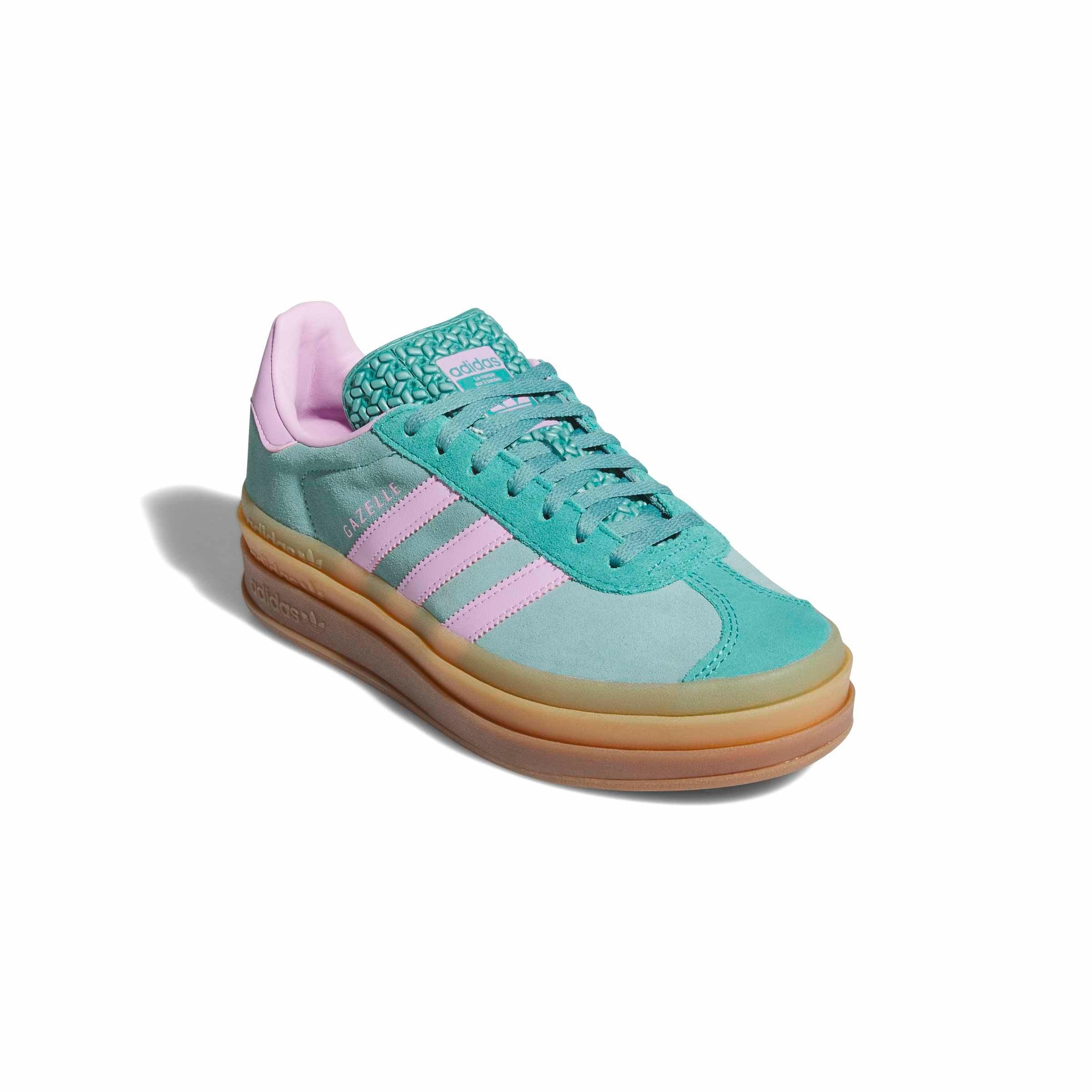 adidas Originals Gazelle Bold "Powder Teal/Bliss Lilac/Pure Teal" Women's Shoe - TEAL/LILAC/TEAL Thumbnail View 3