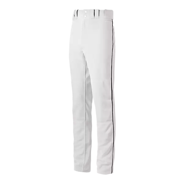 Mizuno Adult Premier Piped Pro Baseball Pant - WHITE/BLACK