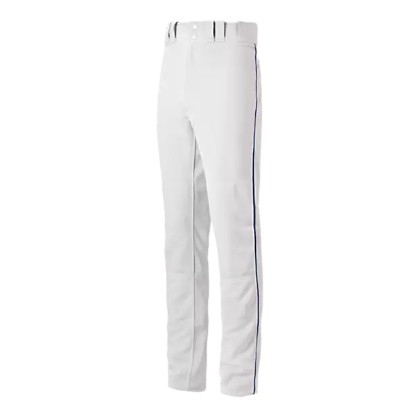 Mizuno Adult Premier Piped Pro Baseball Pant - WHITE/NAVY