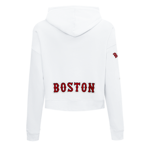 Pro Standard Women's Boston Red Sox Classic Fleece Cropped PO Hoodie -White