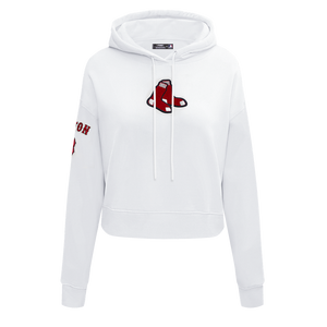 Pro Standard Women's Boston Red Sox Classic Fleece Cropped PO Hoodie -White