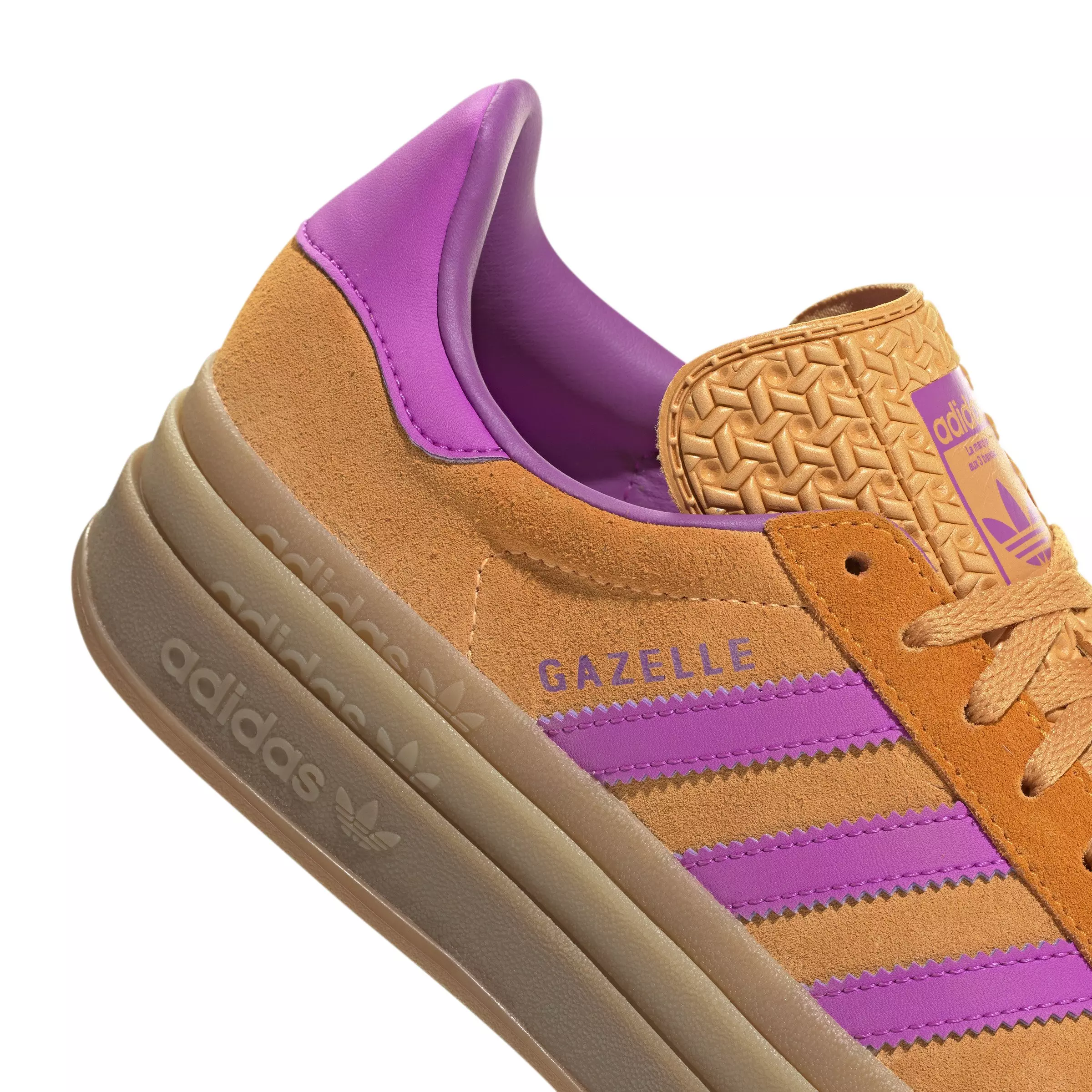 adidas Originals Gazelle Bold "Flash Orange/Purple Burst/Crew Orange" Women's Shoe - ORANGE/PURPLE/ORANGE
