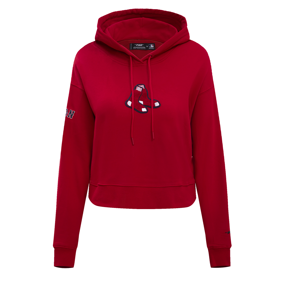 Pro Standard Women's Boston Red Sox Classic Fleece Cropped PO Hoodie Red - RED Thumbnail View 1