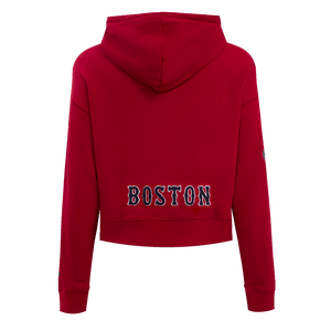 Pro Standard Women's Boston Red Sox Classic Fleece Cropped PO Hoodie Red