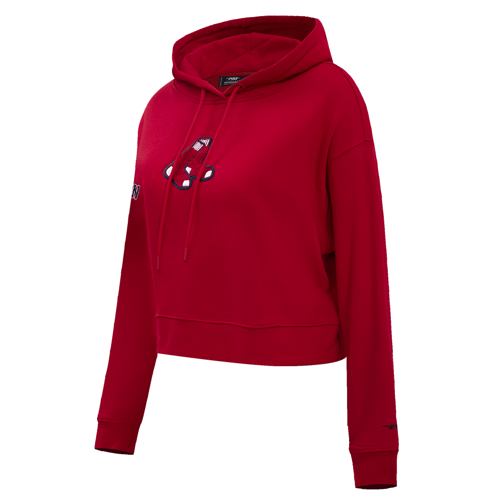 Pro Standard Women's Boston Red Sox Classic Fleece Cropped PO Hoodie Red - RED Thumbnail View 3