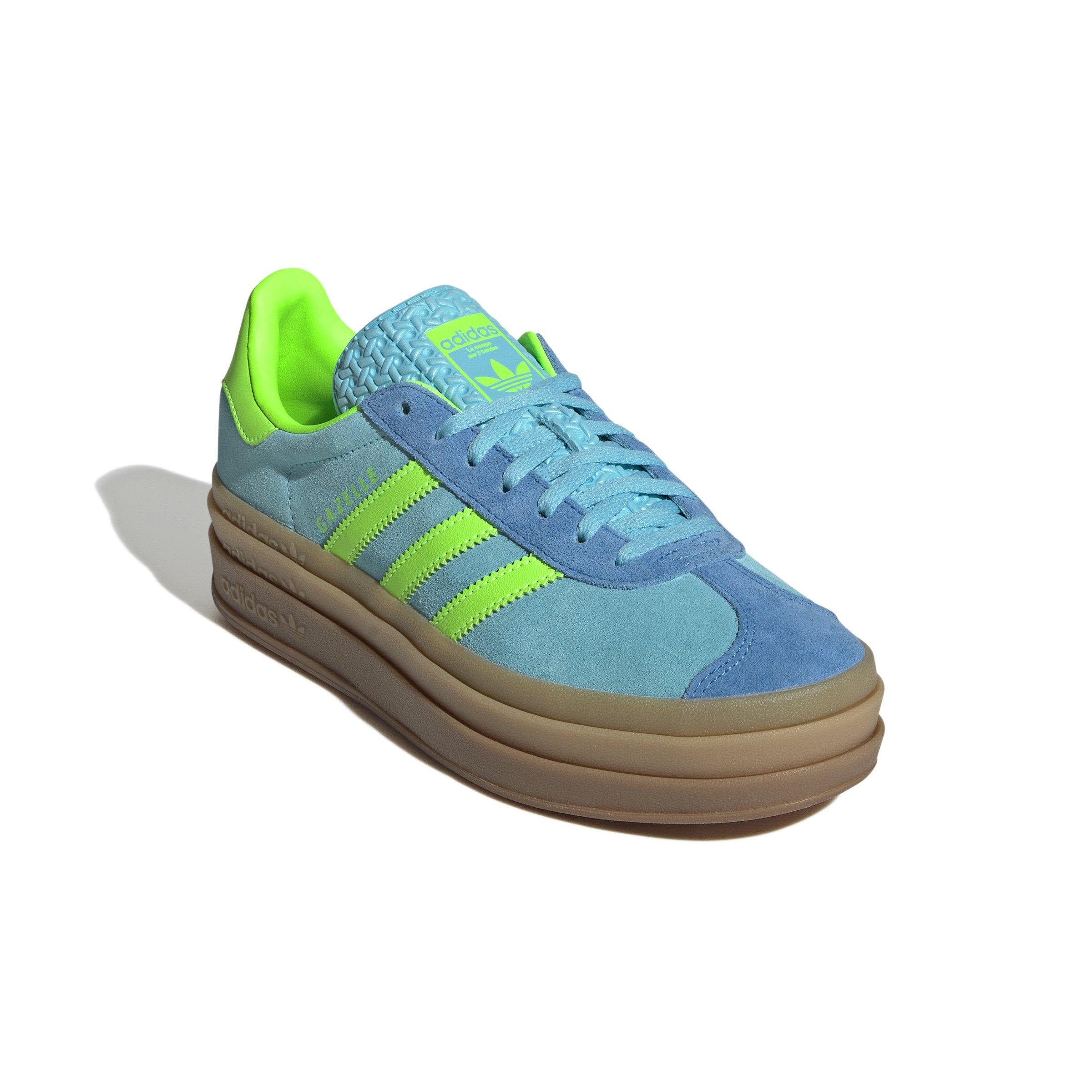 adidas Originals Gazelle Bold "Blue Glow/Solar Green/Bright Blue" Women's Shoe - BLUE/GREEN/BLUE Thumbnail View 3