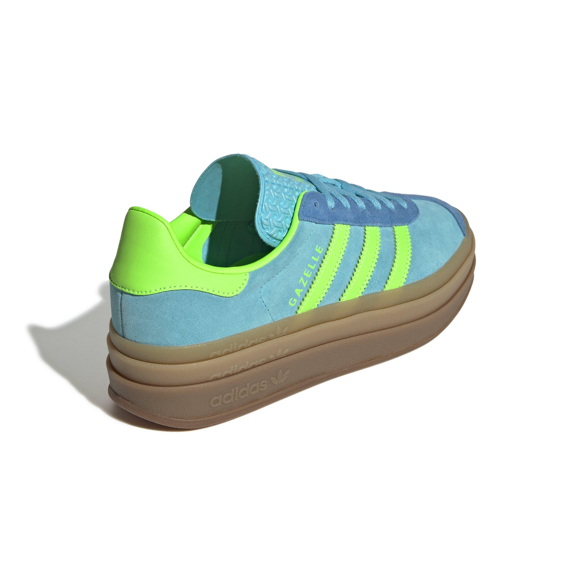 adidas Originals Gazelle Bold "Blue Glow/Solar Green/Bright Blue" Women's Shoe - BLUE/GREEN/BLUE Thumbnail View 4