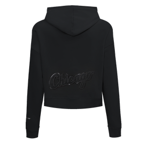 Pro Standard Women's Chicago White Sox Triple Black Fleece Cropped PO Hoodie