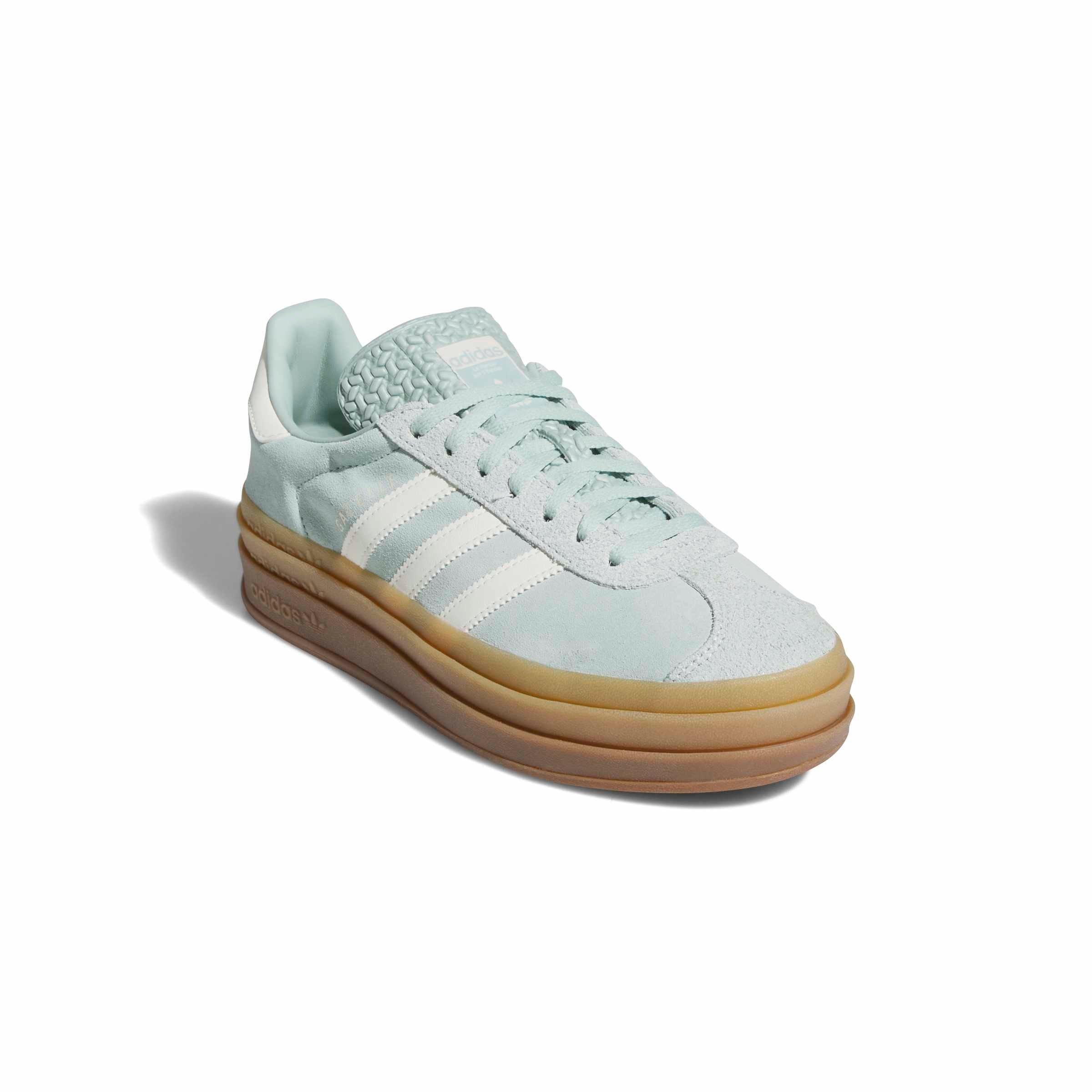 adidas Originals Gazelle Bold "Ash Green/Off White/Gum 2" Women's Shoe - GREEN/OFF WHITE/GUM Thumbnail View 3