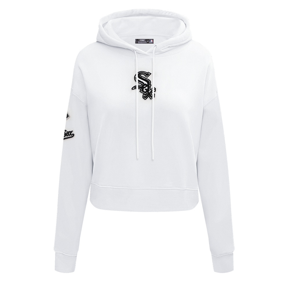 Pro Standard Women's Chicago White Sox Classic Fleece Cropped PO Hoodie - White - WHITE Thumbnail View 1