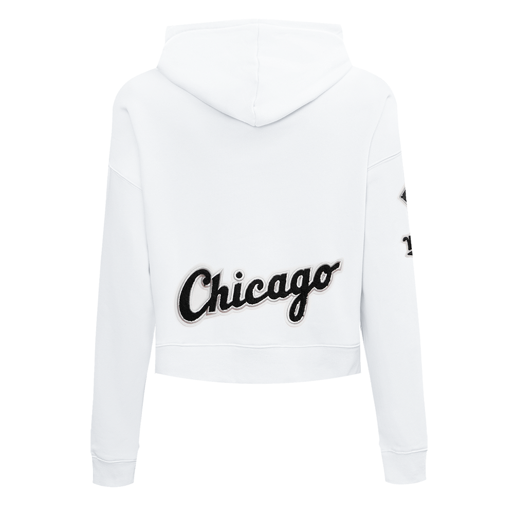 Pro Standard Women's Chicago White Sox Classic Fleece Cropped PO Hoodie - White - WHITE Thumbnail View 2