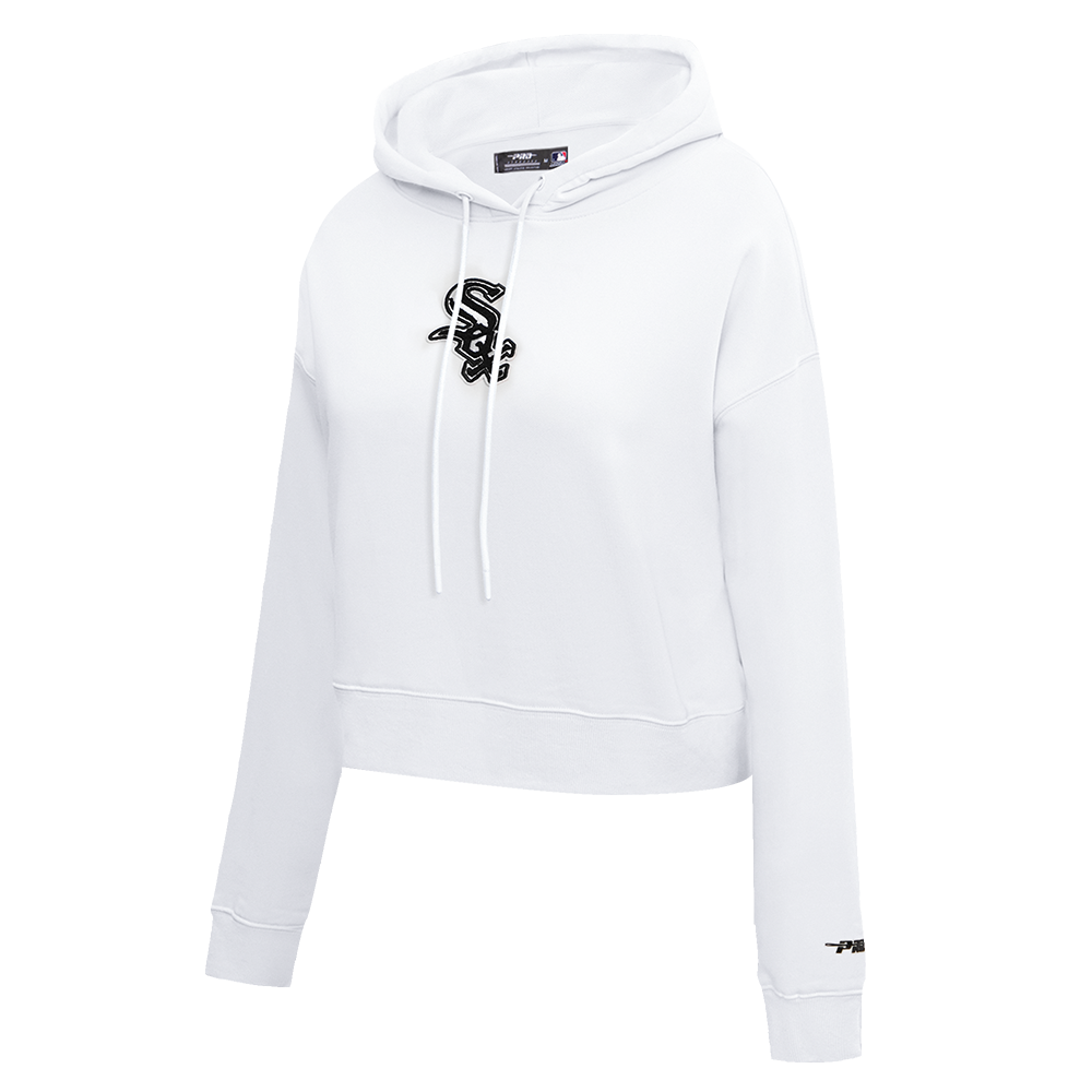 Pro Standard Women's Chicago White Sox Classic Fleece Cropped PO Hoodie - White - WHITE Thumbnail View 3