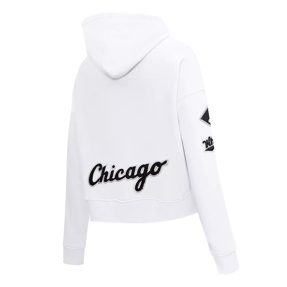 Pro Standard Women's Chicago White Sox Classic Fleece Cropped PO Hoodie - White - WHITE