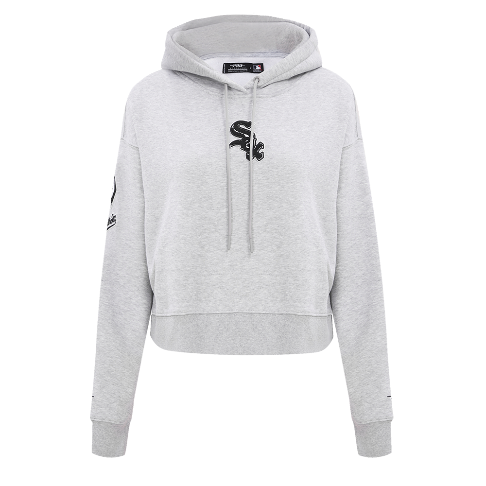 Pro Standard Women's Chicago White Sox Classic Fleece Cropped PO Hoodie - Grey - GREY Thumbnail View 1