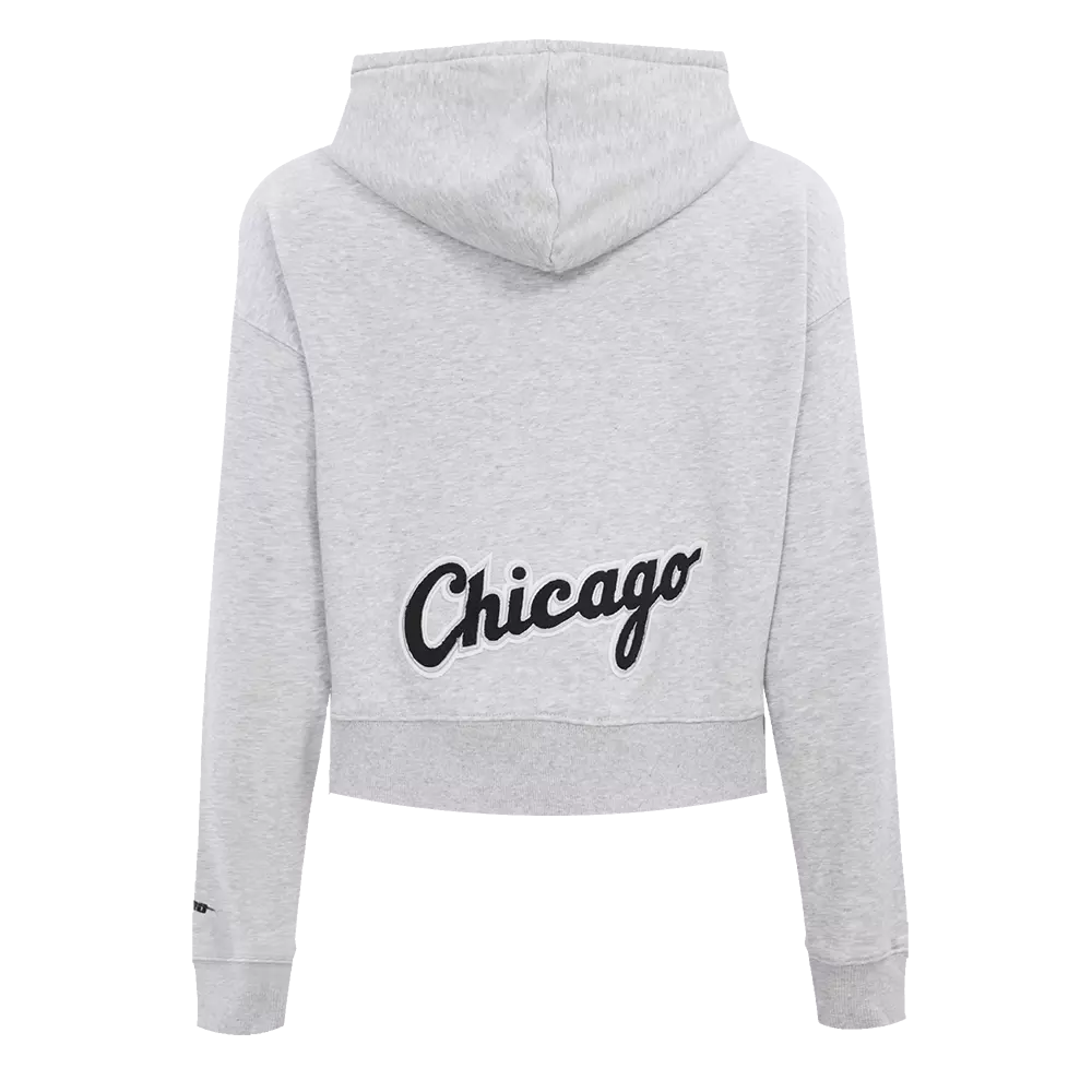 Pro Standard Women's Chicago White Sox Classic Fleece Cropped PO Hoodie - Grey - GREY