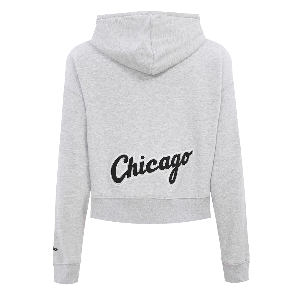 Pro Standard Women's Chicago White Sox Classic Fleece Cropped PO Hoodie -Grey - GREY Thumbnail View 2