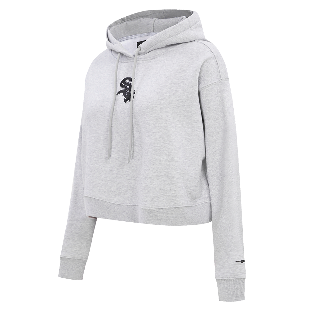 Pro Standard Women's Chicago White Sox Classic Fleece Cropped PO Hoodie -Grey - GREY Thumbnail View 3