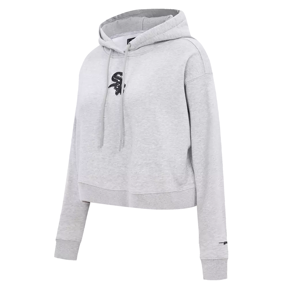 Pro Standard Women's Chicago White Sox Classic Fleece Cropped PO Hoodie -Grey - GREY