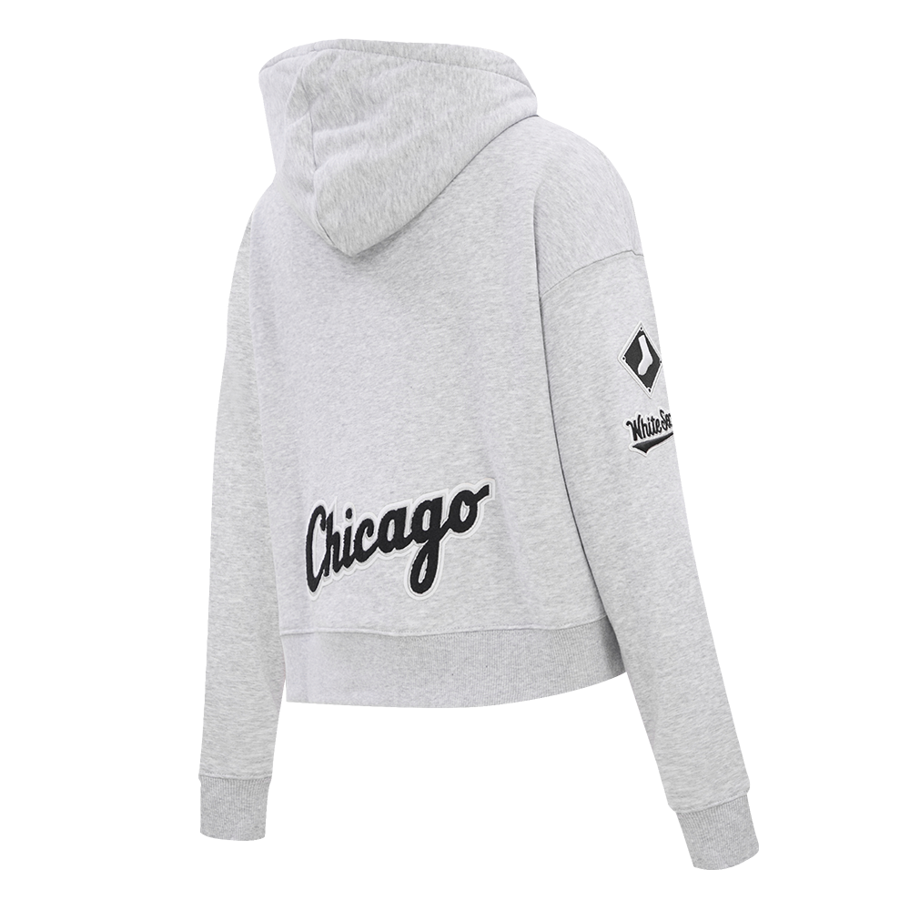 Pro Standard Women's Chicago White Sox Classic Fleece Cropped PO Hoodie -Grey - GREY Thumbnail View 4