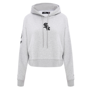 Pro Standard Women's Chicago White Sox Classic Fleece Cropped PO Hoodie -Grey