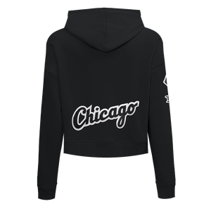 Pro Standard Women's Chicago White Sox Classic Fleece Cropped PO Hoodie -Black