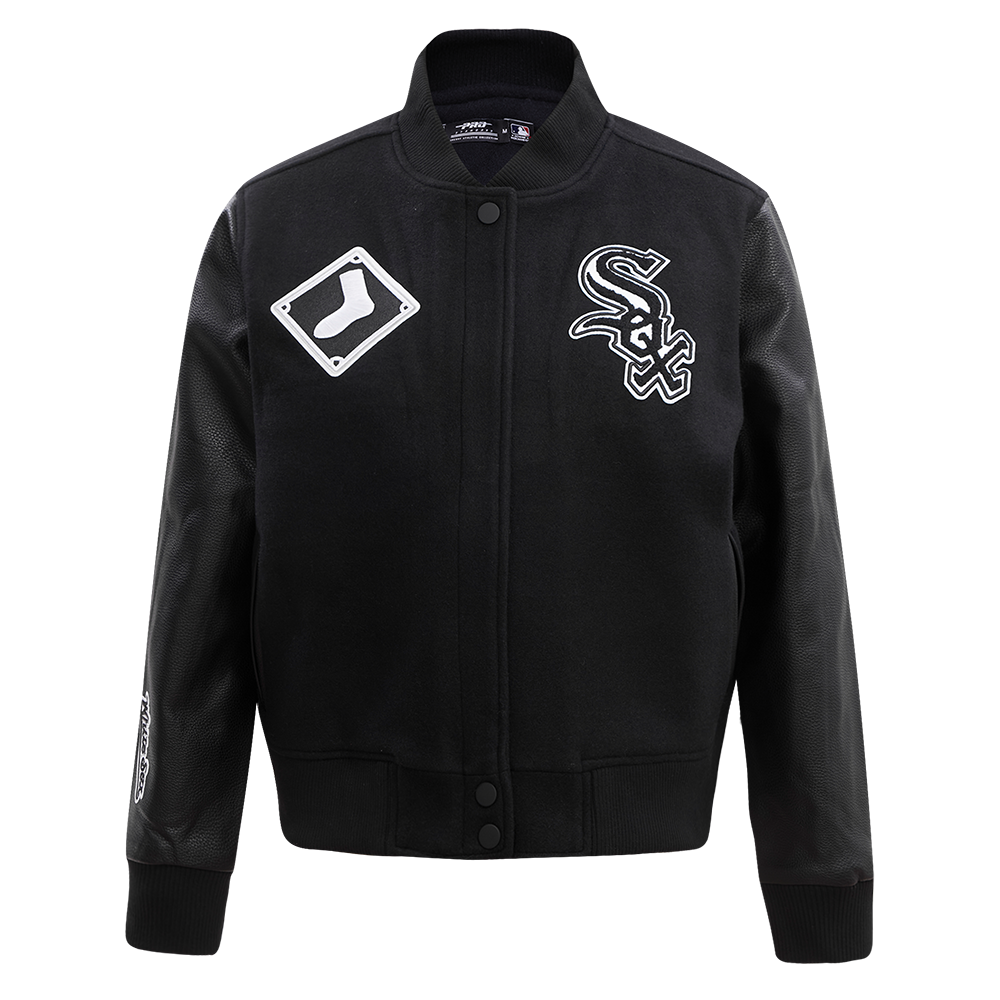 Pro Standard Women's Chicago White Sox Classic Wool Varsity Jacket -Black - BLACK Thumbnail View 1