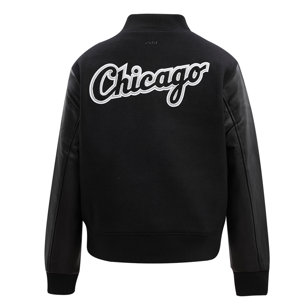 Pro Standard Women's Chicago White Sox Classic Wool Varsity Jacket -Black - BLACK Thumbnail View 2