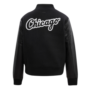 Pro Standard Women's Chicago White Sox Classic Wool Varsity Jacket -Black
