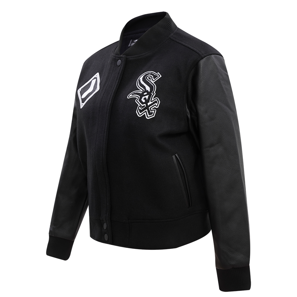 Pro Standard Women's Chicago White Sox Classic Wool Varsity Jacket -Black - BLACK Thumbnail View 3