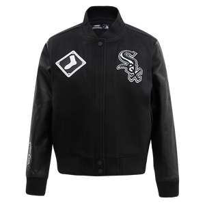 Pro Standard Women's Chicago White Sox Classic Wool Varsity Jacket -Black