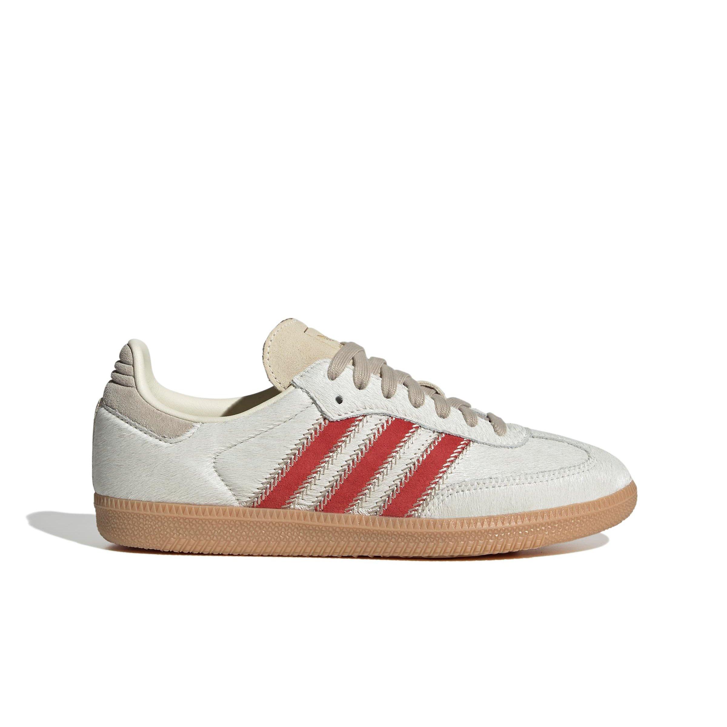 adidas Originals Samba OG "Wonder Beige/Cream White/Better Scarlet" Women's Shoe - BEIGE/WHITE/SCARLET Thumbnail View 1